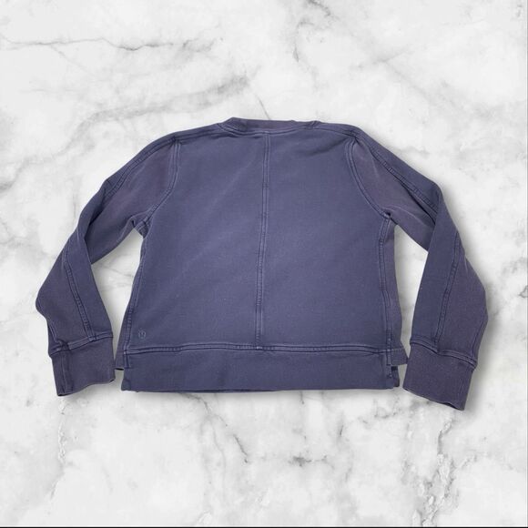 Lululemon Women size 8 Press Pause Crewneck Pullover Sweatshirt Navy - Picture 5 of 16